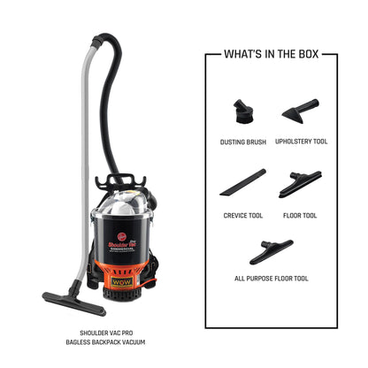 Hoover Commercial Shoulder Vac Pro Bagged Backpack Vacuum Cleaner, Lightweight, Chiropractic Design, HEPA Media Filtration, Corded Vacuum Cleaners for Commercial Use on Carpet and Hard Floors