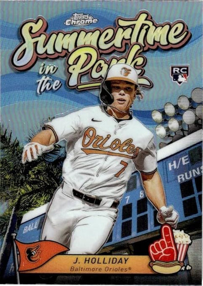 Hall of Fame Sports Memorabilia - 2024 Topps Chrome Jackson Holliday #SITP8 Summertime in the Park Baltimore Orioles Rookie RC Baseball Card