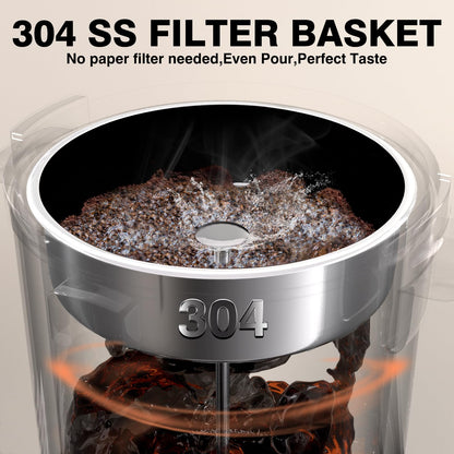 Nalison Commercial Coffee Urn, 110-Cup 16L Fast Brew Stainless Steel Hot Beverage Dispenser with Thermometer-Electric Hot Water Urn for Wedding, Party, Catering Events with Easy Cleaning(Double Wall)