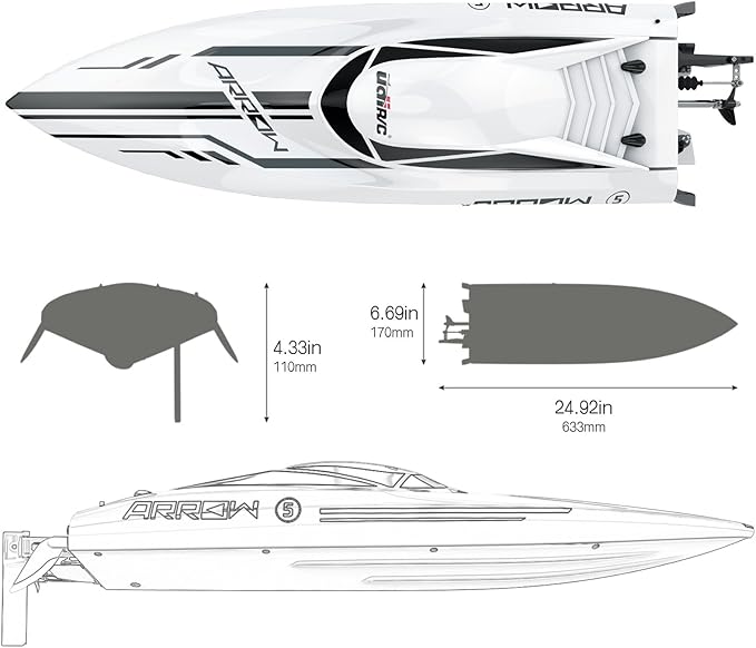 Cheerwing 25 RC Brushless 30 MPH High Speed Boat Large Racing Remote Control Boat for Adults