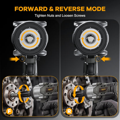 TASFIT Cordless Impact Wrench 1/2", Compatible with DeWalt 20V Battery, 1500N.m(1106Ft-Lbs) High Torque Brushless Electric Impact Gun with 3-Speed, Heavy Duty Impact Driver (Bare Tool & NO Battery)