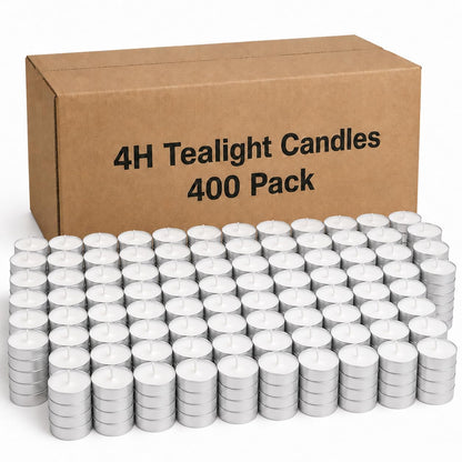 Leor & Lair Bulk Tea Light Candles - 40 Pack - Unscented 4 Hour Tealight Candles Bulk for Weddings Emergencies Spa Decor Centerpieces Dinner & Parties
