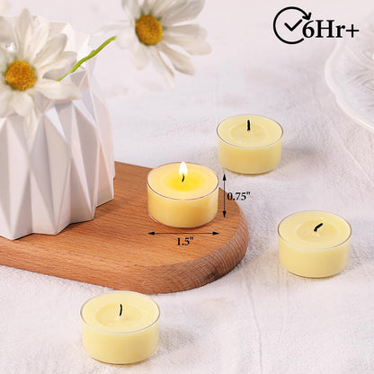 Vanilla Scented Tealight Candles – 14 Pack, 100% Pure Palm Wax, 6-Hour Burn, Ivory Cream Tea Lights for Cozy Ambiance, Home Relaxation, Romantic Settings, Clean Burn & Smokeless