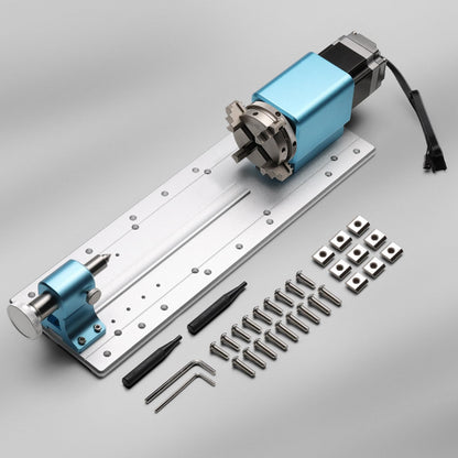SainSmart Genmitsu Rotary Module Kit for Prover XL 4030 V2 CNC Router Machine with NEMA23 Planetary Geared Stepper Motor, 4 Jaw Chuck, 10:1 Speed Reducer, Clamped Range 15-275mm