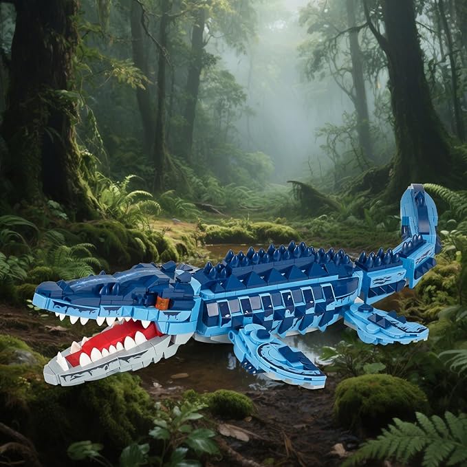 Mosasaur Dinosaurs Building Sets805 Pcs Ocean Animal Building ToysSea Creatures Creativit Model Building SetSTEM World Park Building KitsOffice Home Decor Gifts for AdultsTeens and Kids