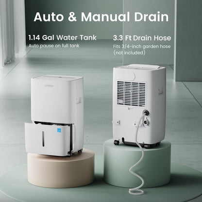 Waykar 120 Pints Energy Star Dehumidifier for Spaces up to 6,000 Sq. Ft at Home, in Basements and Large Rooms with Drain Hose and 1.14 Gallons Water Tank