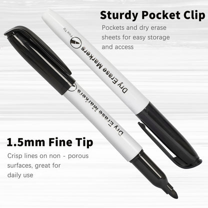 Jumlys 168 Pack Fine Tip Dry Erase Markers, Bulk Whiteboard Erasable Black Markers, Ideal for School Classroom Office Supplies, Non-Toxic & Easy Clean for White board