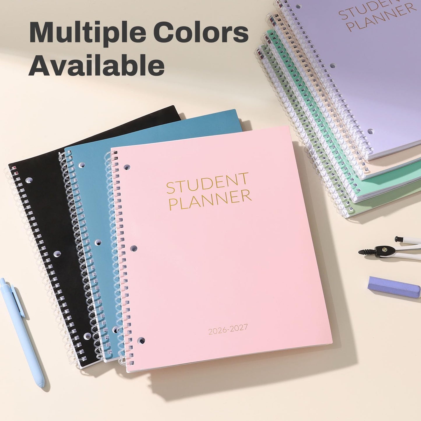 Student Planner 2026-2027, SUNEE Academic Weekly & Monthly Plan Book, Jul. 2026 - Jun. 2027, 8.5"×11" School Planner, Lesson Plan Book with Week's Goals, Bookmark, Monthly Tabs, 3-Hole Punched, Blue
