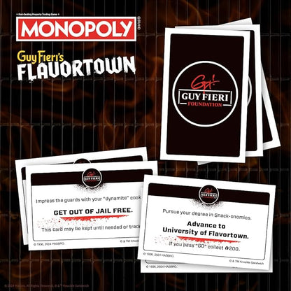 Monopoly: Flavortown Board Game Featuring '68 Chevy Camaro Knuckle Sandwich Coin and More Buy Sell Trade Guy Fieri’s Restaurants Build Your Own Culinary Empire Officially Licensed Merchandise