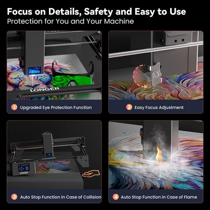 Longer RAY5 Laser Engraver, Laser Engraver 20W Output Power, 3.5” Color Touch Screen, Working Speed Up to 24000mm/min,App Offline Control, DIY Engraver Tool for Metal/Glass/Wood