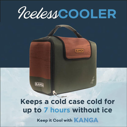 Kanga Insulated Cooler Bag - Soft Cooler Bag - 30 Can Beer and Seltzer Drink Cooler - Insulated and Durability Tested - Kanga Kase Mate Cooler - Woody