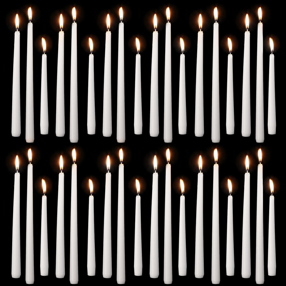 MTLEE Taper Candles 8/10/12 Multi Height Unscented Taper Candles 8 Burn Hours for Dinner Decorative Home Decoration Fall Thanksgiving Wedding Party Candlesticks(White,36)