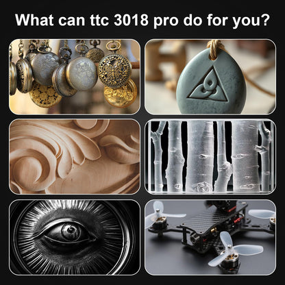 TTC3018 Pro CNC Router Machine,Desktop CNC Engraving Machine Upgraded 3-Axis Engraving All-Metal Milling Machine for Wood Acrylic MDF Nylon,300mmX180mmX40mm Working Area
