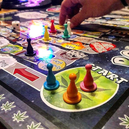Weed Board Game for Adults | Fun Game Night and Great Gift Idea | Fun Ganja Game | Includes Board 8 Player Pawns 2 Six-Sided Dice Simple Rules