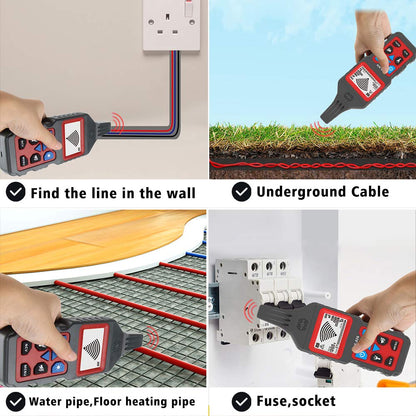 NOYAFA NF-826 Underground Cable Locator Pipeline Detector Professional Wire Tracker for Detecting Cable Line Fault Sensitivity Adjustable