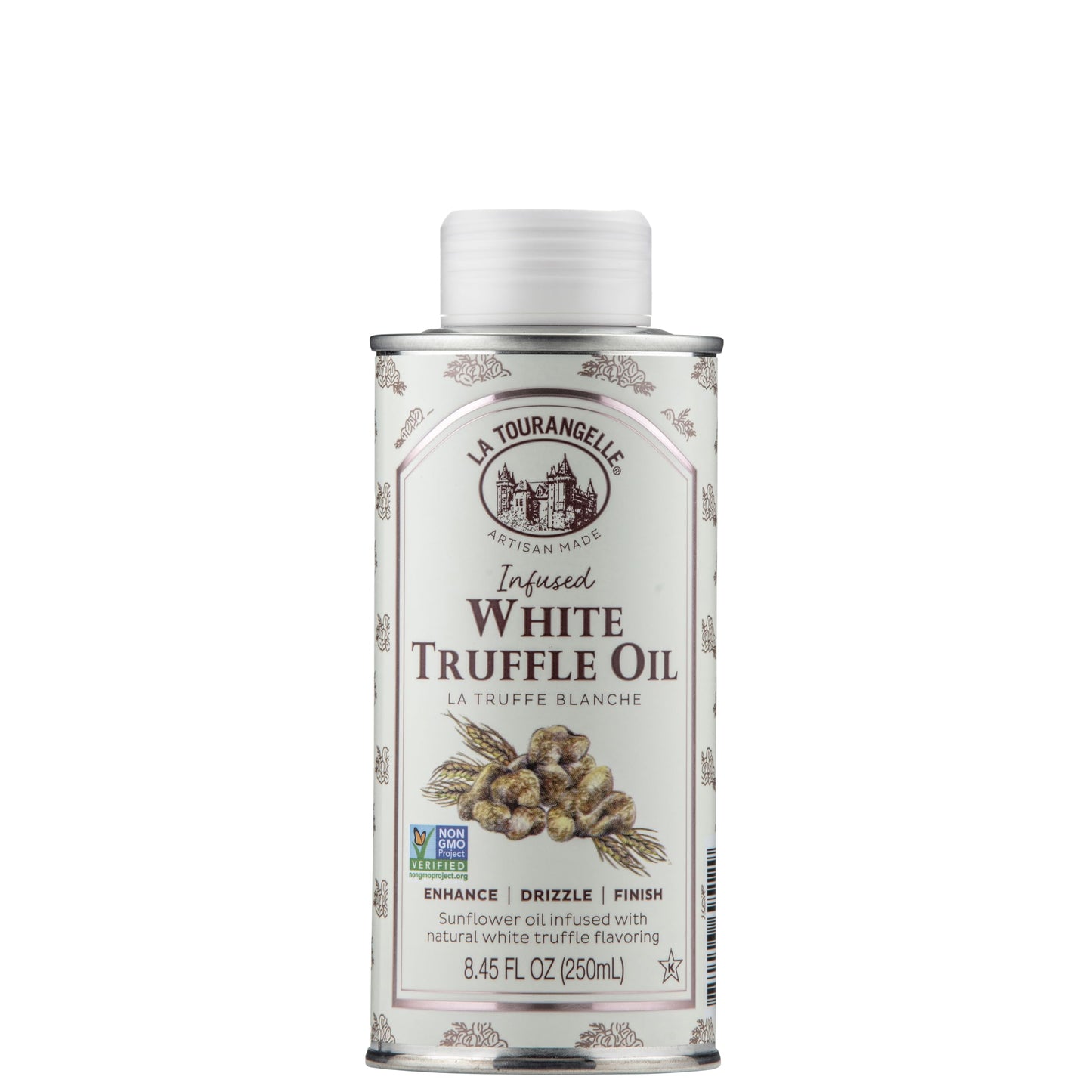 La Tourangelle, White Truffle Oil, Complex Gourmet Earthy Flavor for Drizzling over Pasta, Popcorn, Vegetables, Potatoes, Soup and More, 8.45 Fl Oz
