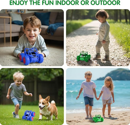 Remote Control Car Fast Direct Charging RC Cars Amphibious Rechargeable Stunt Car 360° Rotating LED 2.4Ghz 4WD All Terrain Waterproof Cars Toy Christmas Birthday Gift Kids Boys 3-12 Years