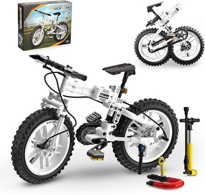 Foldable 1:6 Bicycle Building Blocks Set for Boys 8-12 Compatible with Lego Technic Motorcycle Mountain Bike Building Kit STEM Educational Dirt Bike Stunt Bike Building Toys Gift for Kids (246 PCS)