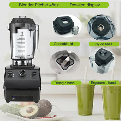 Blender Pitcher 48oz, Compatible with Vit VM0145 VM0100A 36019 16016 15978 Commercial etc, Blender Pitcher Container Jar Cup,5 Years Warranty