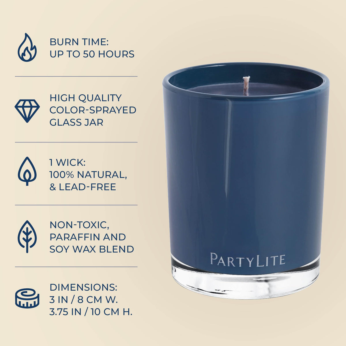 PartyLite Fig Fatale Scented Escential Jar™ Candle, with Notes of Apricot, Green Fig, Peach, Mango, Strawberry and Vanilla, 7.75oz 1-Wick Aromatherapy Reusable Glass Jar, 50 Hour Burn Time