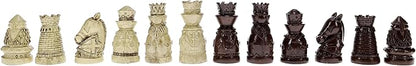 WE Games Medieval Themed Chess Set - Wooden Chess Board with Intricate Polystone Chess Pieces Chess Sets for Adults 15 in.