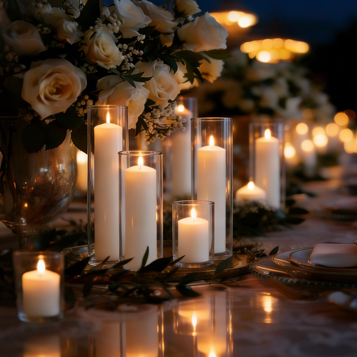 HTTBEIZI Pillar Candles Bulk Set - Unscented, Smokeless, Dripless | 3 Sizes: 2x3, 2x4, 2x6 Inches | Ideal for Weddings, Christmas & Home Decor (18, White)