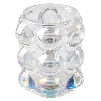 Karma, Lucia Hobnail Votive, Tea Lights Candle Holder, Glass Votive Candle Holders for Table Decorations, Baby Shower, Birthday Party, Weddings and Home Decor, Iridescent