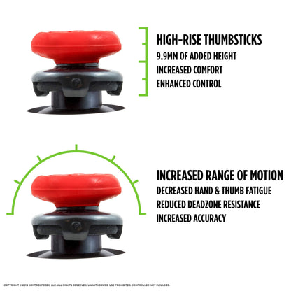 KontrolFreek FPS Freek Inferno for Nintendo Switch Pro Controller | Performance Thumbsticks | 2 High-Rise Concave | Red