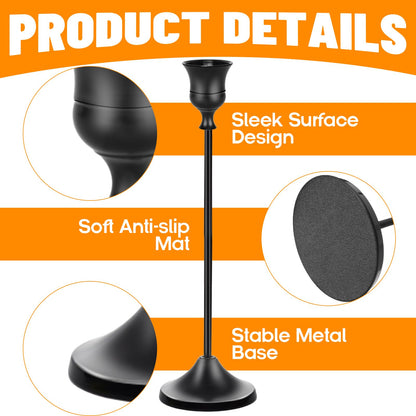 Bryzont Matte Black Candlestick Holders Metal Taper Candle Holders Modern Candle Stick Holder Set of 3 for Candlesticks, Farmhouse Home Decor, Dinning Table, Fireplace Mantel, Party
