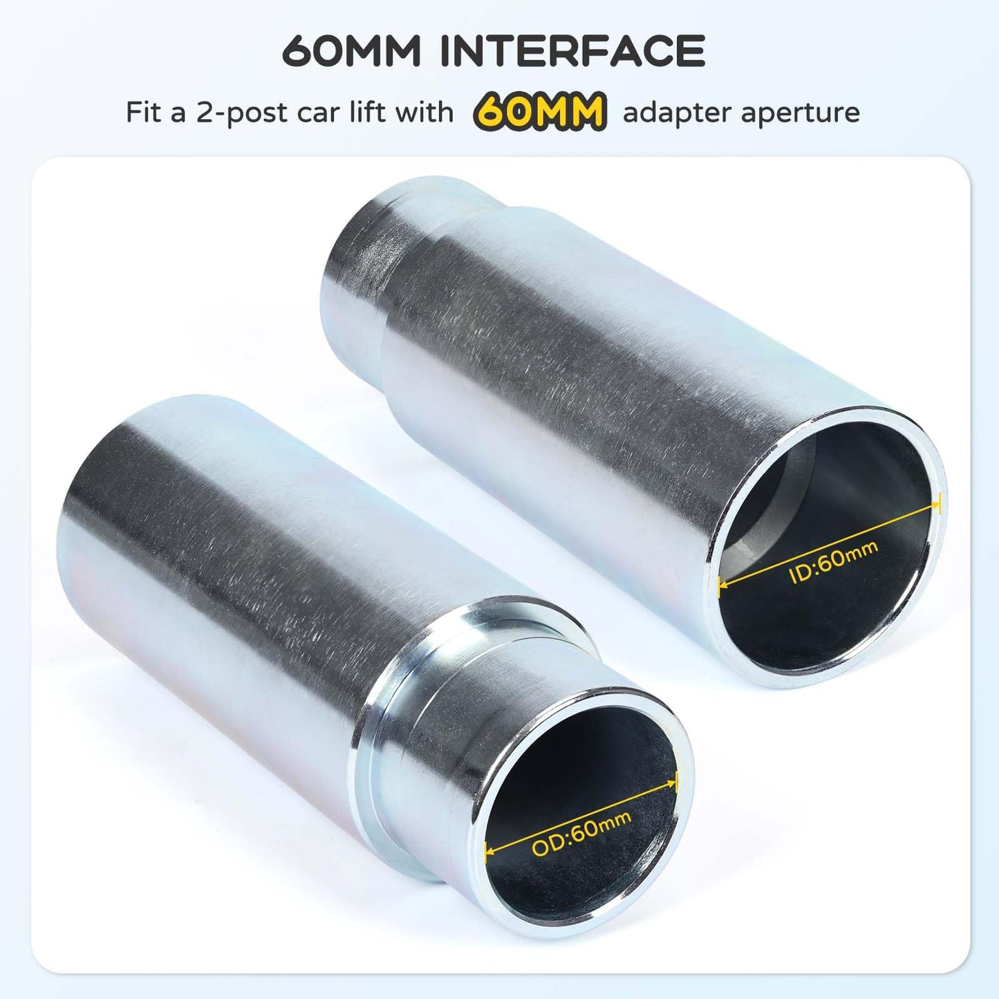 Atesilor 4pcs Upgraded 60mm Lift Adapter with Limit Slot, 6 Inch Extension Stack Truck Adapter for 2 Post Car Lift Bridge Jack, Fit for Challenger 2 Post Lift
