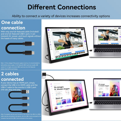 Pisichen Portable Touchscreen Monitor 16 Inch 1920X1200P IPS Touch Screen Monitor with USB C HDMI Port, 350cd/m², External Monitors for Laptop PC Phones Computer PS4/5