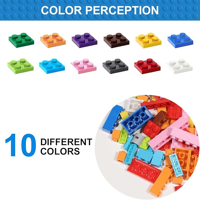 1000 Pieces Building Bricks Classic Building Bulk Blocks for Kids with 12pcs Wheels Accessories Windows Doors 2 Packs Studs Sticky Plate Compatible with All Major Brands Gfits for Kids