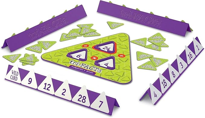Learning Resources Tri-FACTa Multiplication &amp Division Game - Math Manipulatives Kid Montessori Board Games Classroom Must Haves STEM Number Cards Critical Thinking Back to School Kids Gifts