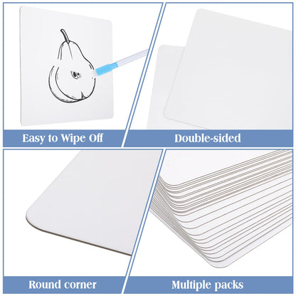 Fulmoon Dry Erase Lapboard Set with Markers Dry Erase Boards Classroom Pack Small White Board 9"X12" Mini Double Sided Whiteboard Set Lapboards for School Supplies(150 Pcs)
