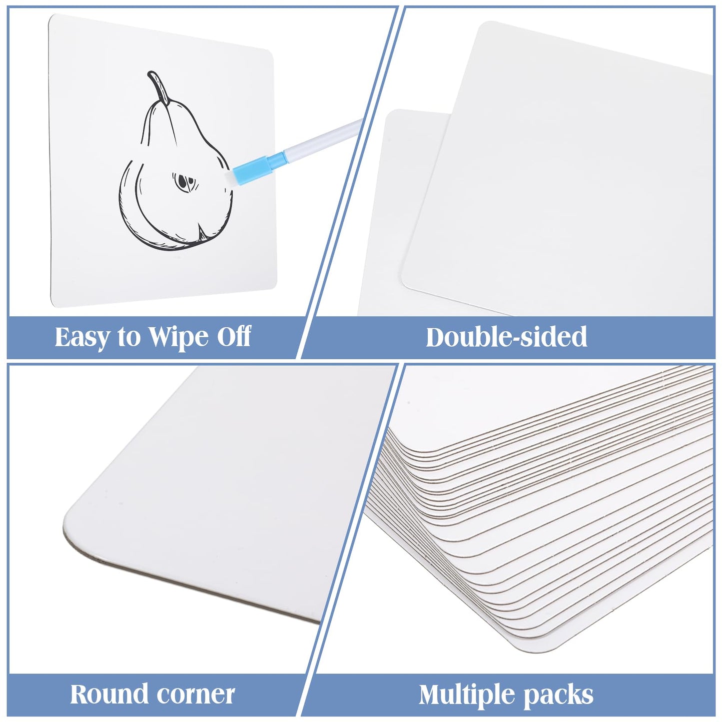 Fulmoon Dry Erase Lapboard Set with Markers Dry Erase Boards Classroom Pack Small White Board 9"X12" Mini Double Sided Whiteboard Set Lapboards for School Supplies(200 Pcs)