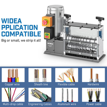 Automatic Wire Stripper Machine, 0.06''-1.5'' Heavy-duty Electric Cable Stripper, Wire Stripping for Recycling Copper