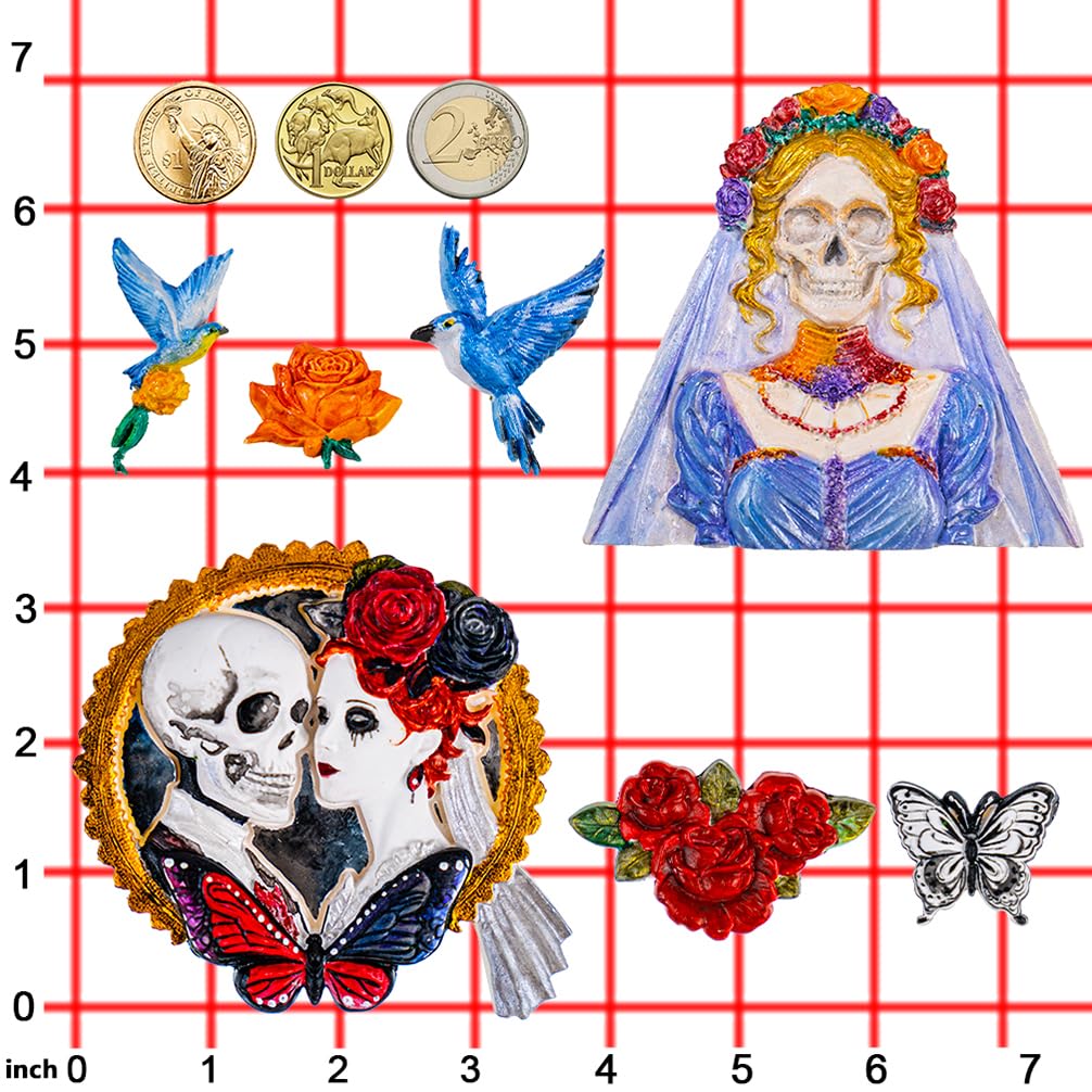 Skeleton Bride and Groom Clay Molds for Crafts
