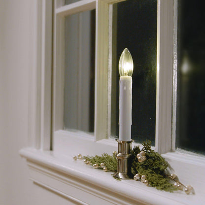 612 Vermont Ultra-Bright LED Window Candles with Timer, Remote Control, Twinkle/Steady LED Light, Battery Operated, Slim Metal Base, VT-9167-R4-BNW (Pack of 4, Brushed Nickel)