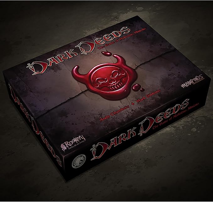 Modiphius Entertainment: Dark Deeds - Strategy Board Game Darkly Humorous Card Game Ages 14+ 2-5 Players 60 Min