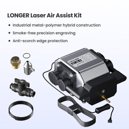 Longer RAY5 New Upgrade Laser Engraver, Laser Cutter 20W Output Power+Air Assist Kit with Air Pump+Rotary Roller with Bracket