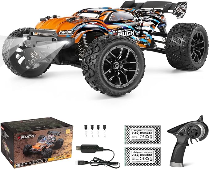 HAIBOXING 1:18 Scale RC Car All Terrain Remote Control Truck 4WD 36KM/H High Speed Hobby Grade Electric RC Car for Adults and Kids with Two Batteries Waterproof Off-Road RC Buggy RC Vehicle
