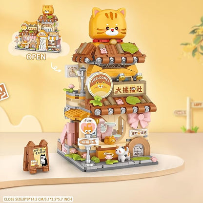 Mini City Shop Street View Building Blocks Model SetSimulation Animals Architecture Collection Particle Construction Building Bricks ToyHome Decoration (Cat Grooming Room)