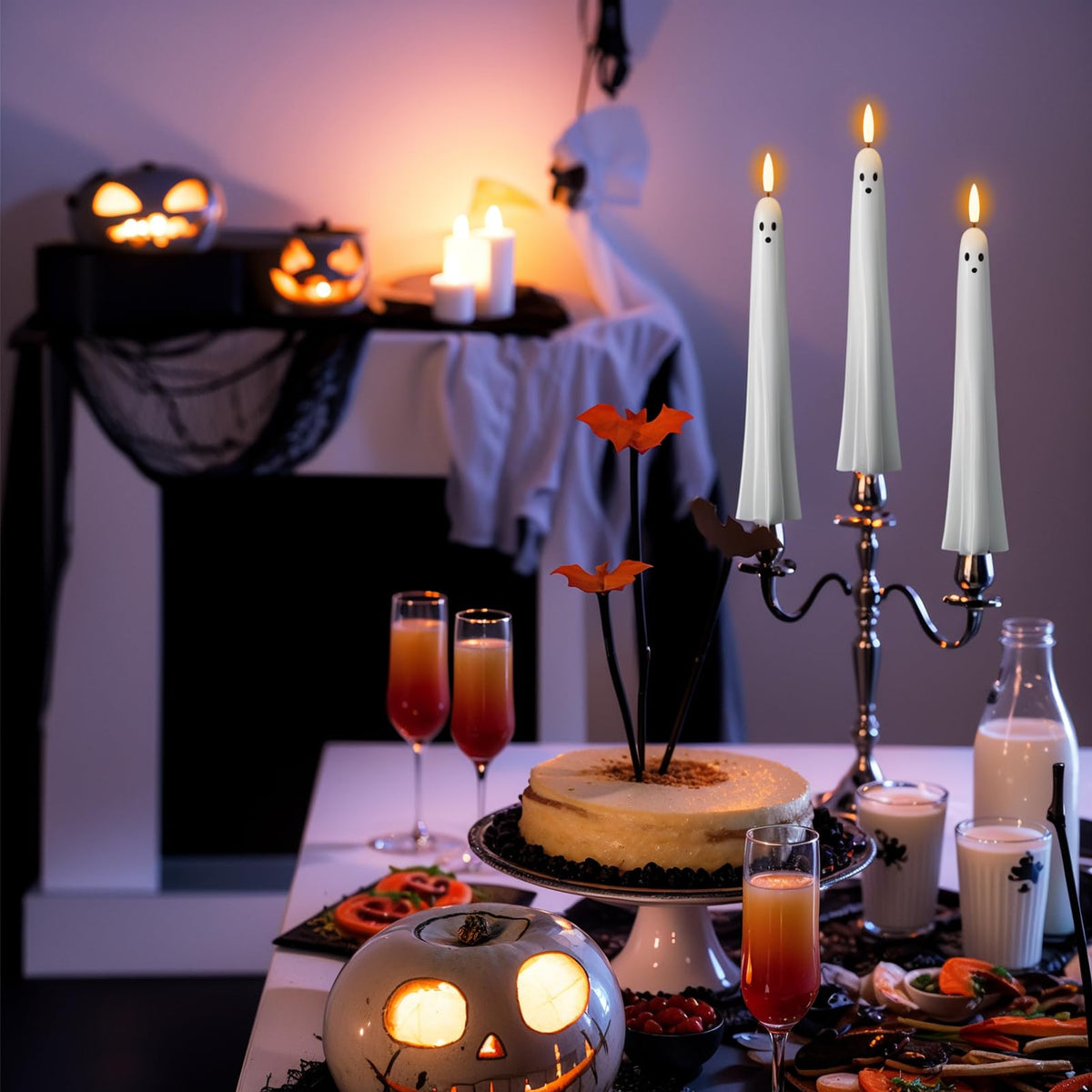 DRomance Flickering Flameless Taper Candles with Remote and Timer, 2 Pack Battery Operated LED Taper Candles 3D Wick Plastic Dripping Effect Dinner Wedding Holiday Decor(White, 0.78" D x 9.65" H)