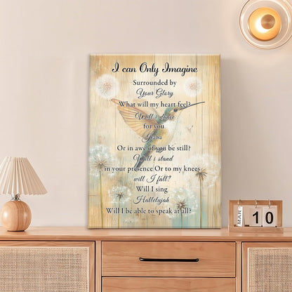 Hummingbird Wall Art, Farmhouse Christian Pictures Wall Decor, Bird Dandelion Canvas Prints, I Can Only Imagine Painting, Framed Artwork for Bedroom Living Room Kitchen Bathroom Dining Room Office 24"x 20"