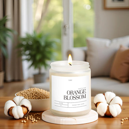 Putart Orange Blossom Candles for Home Scented, Natural Soy Wax Aromatherapy Non Toxic Candle for Stress Relief, Long Burning & Lasting Candle Gifts for Halloween, Birthday, Christmas, Thanksgiving