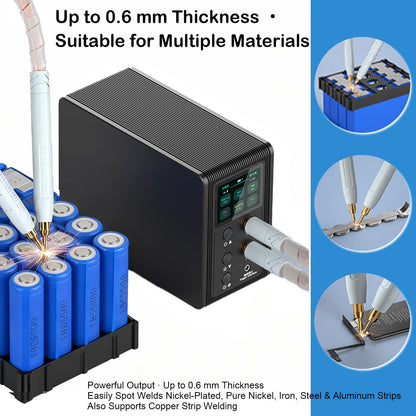 14.6KW Portable Capacitor Battery Spot Welder for 18650 & LiFePO4, Adjustable 2-in-1 Automatic/Foot Pedal Welding Machine, DIY Battery Pack Welder kit with Nickel Strip