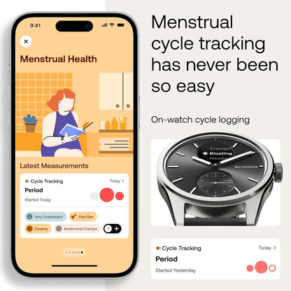 WITHINGS ScanWatch 2 - Women's Men's Health Smartwatch, ECG, SpO2, Temperature, Sleep Tracking, Respiratory Health, Waterproof, 30-Day Battery, 30-Day Battery, Android & iOS