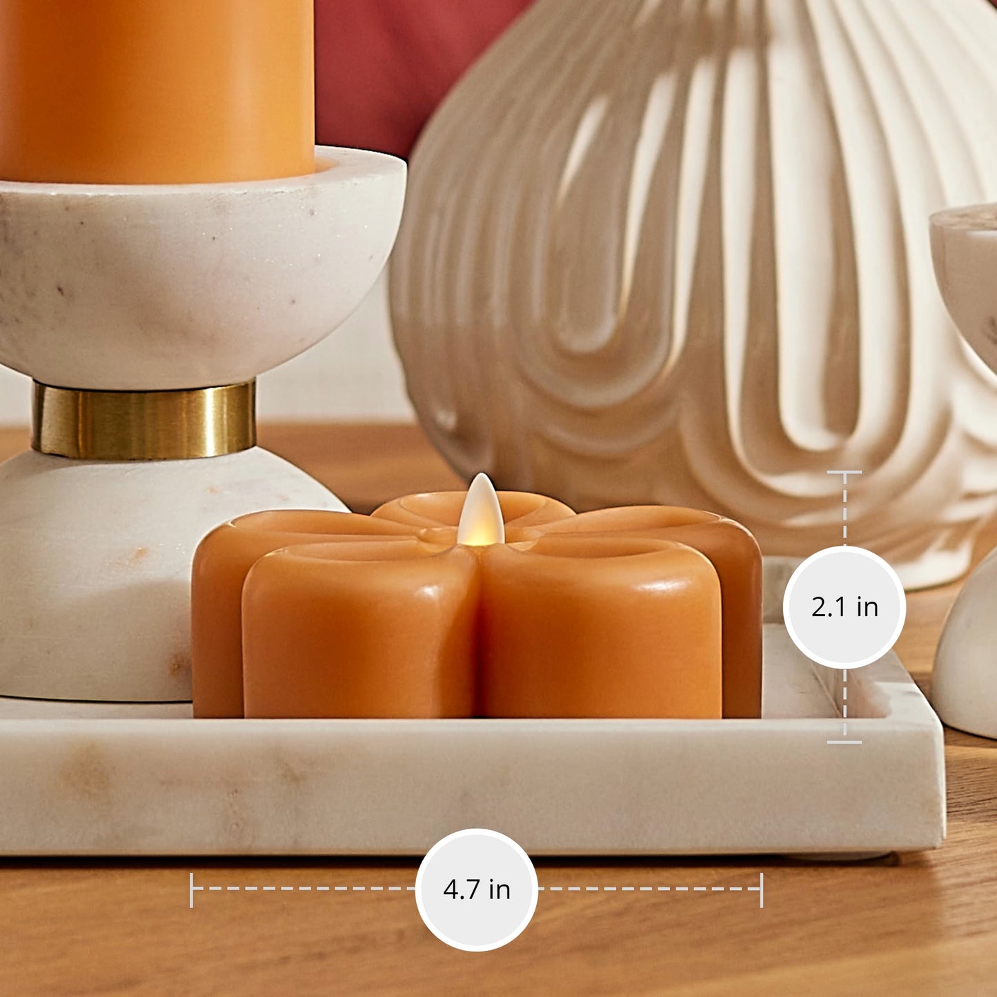 Luminara - Flameless Flickering Moving Flame Nature-Inspired Battery Operated LED Décor - Spring Summer Collection - Sunlit Honey Flower Tealight Candle - 4.7” x 2.1”