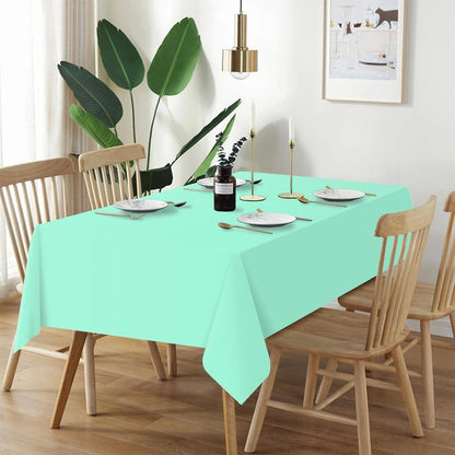 QIKSION Fresh Mint Plastic Table Cloth Disposable 2 Pack, 54 x 108 Inch Tablecloths for Party, Birthday, Rectangle Table Cover