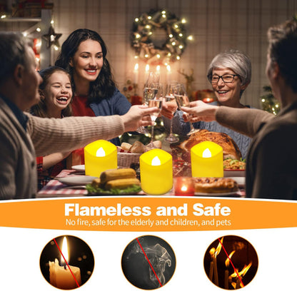 6 Pack Rechargeable tea lights with Remote Timer & Charging Base, Realistic Flickering Flameless Votive Led Tea Lights Candles, Tealights Candles for Wedding,Halloween,Christmas,Home Decorations
